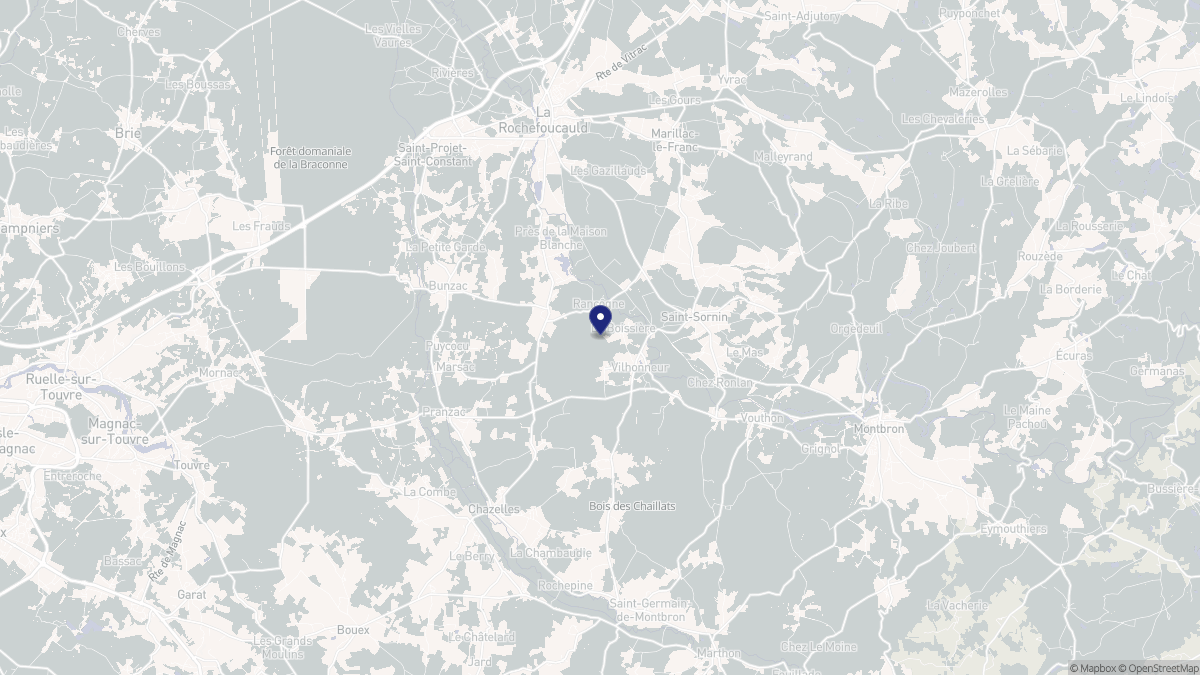 Aperçu cartographique de Moulins-sur-Tardoire, centré sur la commune