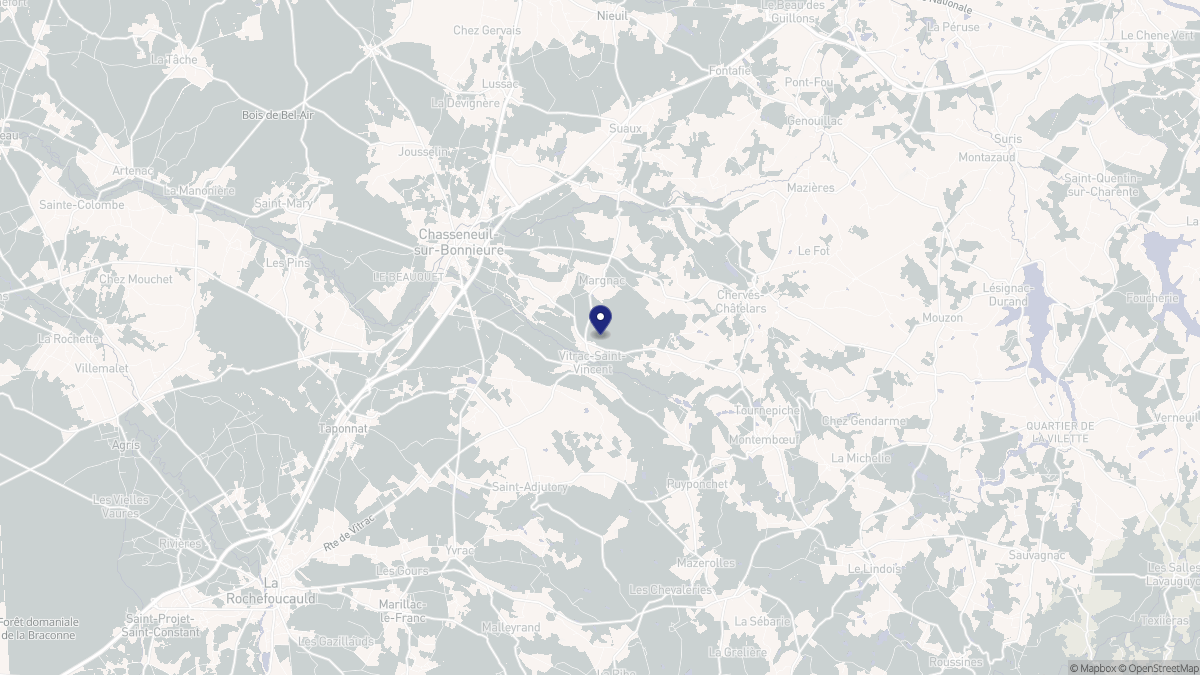 Aperçu cartographique de Vitrac-Saint-Vincent, centré sur la commune