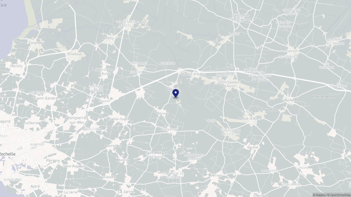 Aperçu cartographique de Angliers, centré sur la commune