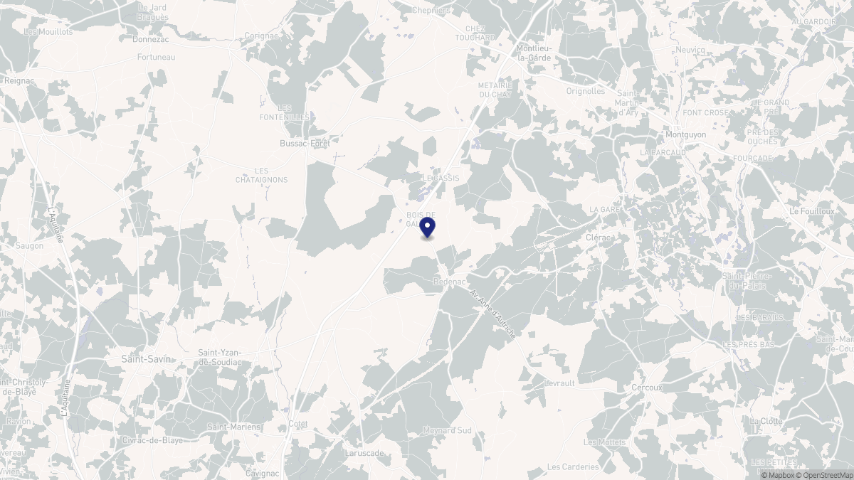 Aperçu cartographique de Bedenac, centré sur la commune