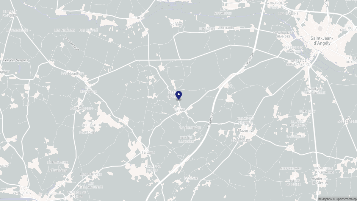 Aperçu cartographique de Bignay, centré sur la commune