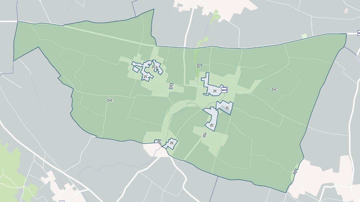 Aperçu cartographique de Biron, centré sur la commune