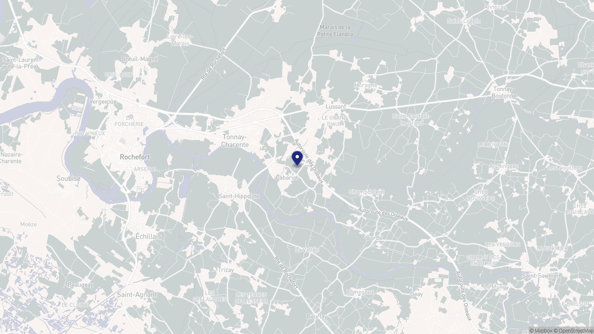 Aperçu cartographique de Cabariot, centré sur la commune