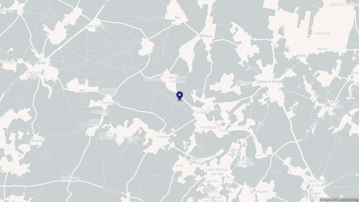 Aperçu cartographique de Celles, centré sur la commune