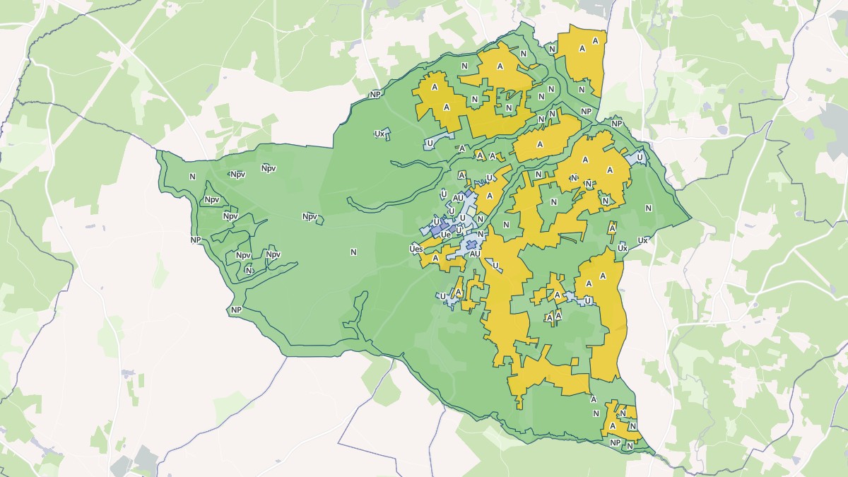 Aperçu cartographique de Cercoux, centré sur la commune
