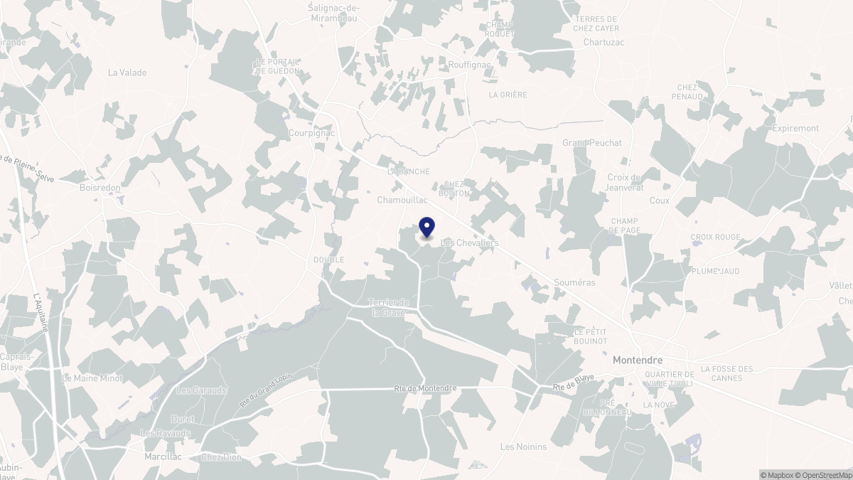 Aperçu cartographique de Chamouillac, centré sur la commune