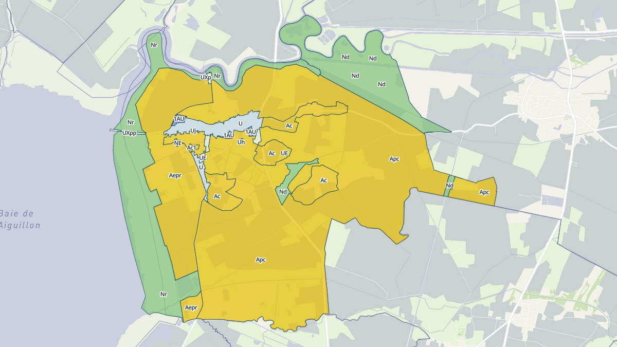 Aperçu cartographique de Charron, centré sur la commune