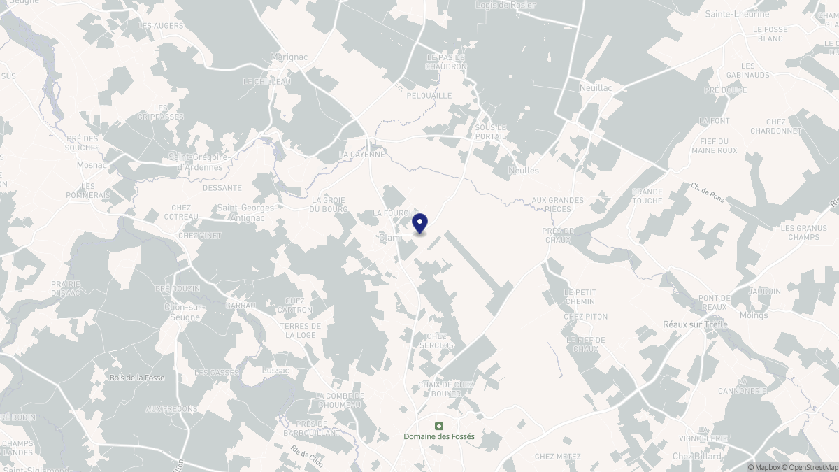 Aperçu cartographique de Clam, centré sur la commune