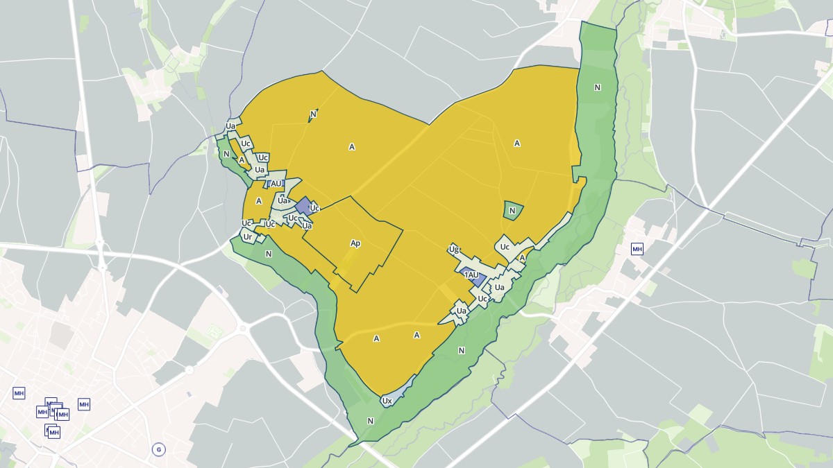 Aperçu cartographique de Courcelles, centré sur la commune