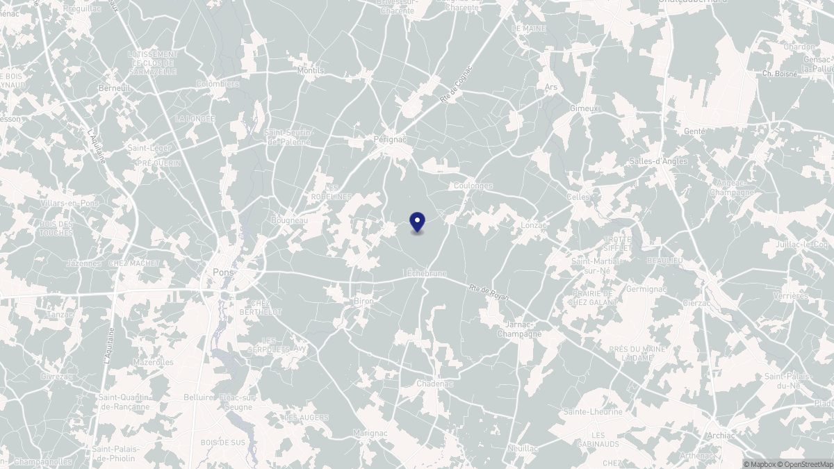 Aperçu cartographique de Échebrune, centré sur la commune