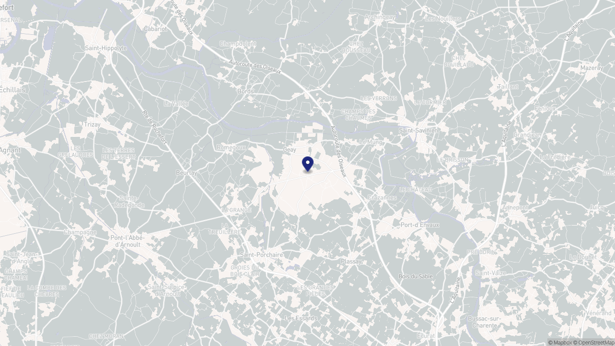 Aperçu cartographique de Geay, centré sur la commune