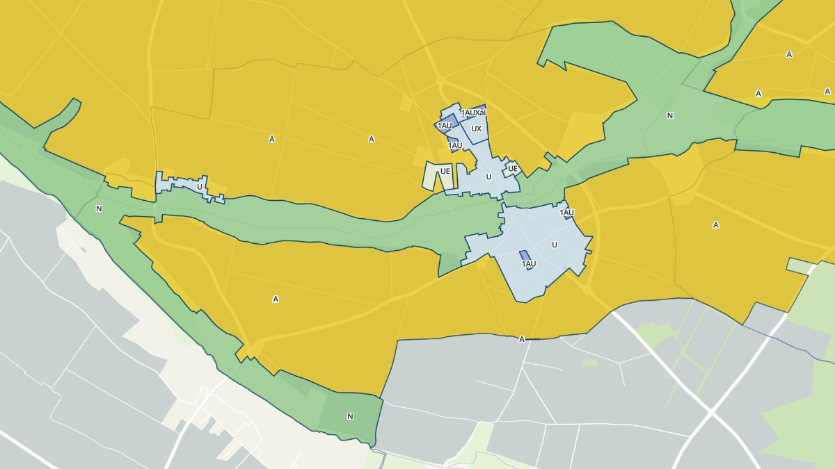 Aperçu cartographique de Le Gué-d'Alleré, centré sur la commune