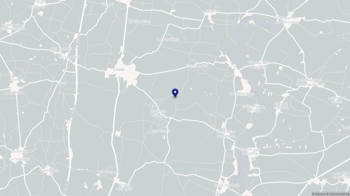 Aperçu cartographique de La Jarrie-Audouin, centré sur la commune
