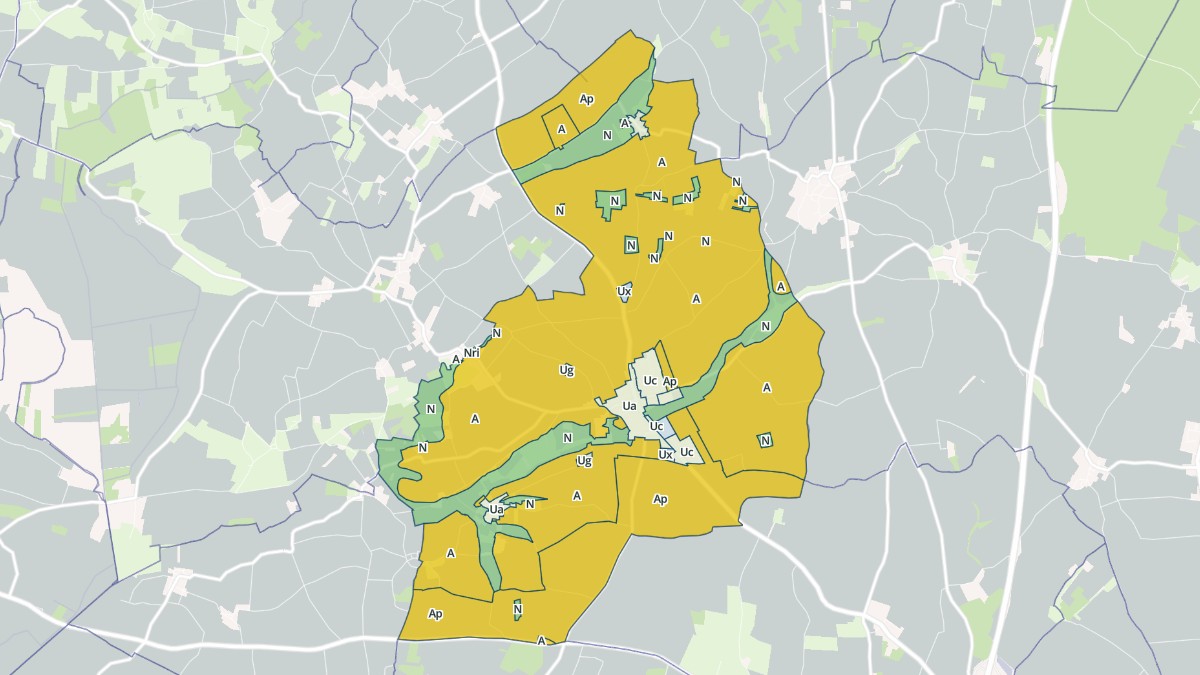 Aperçu cartographique de Landes, centré sur la commune