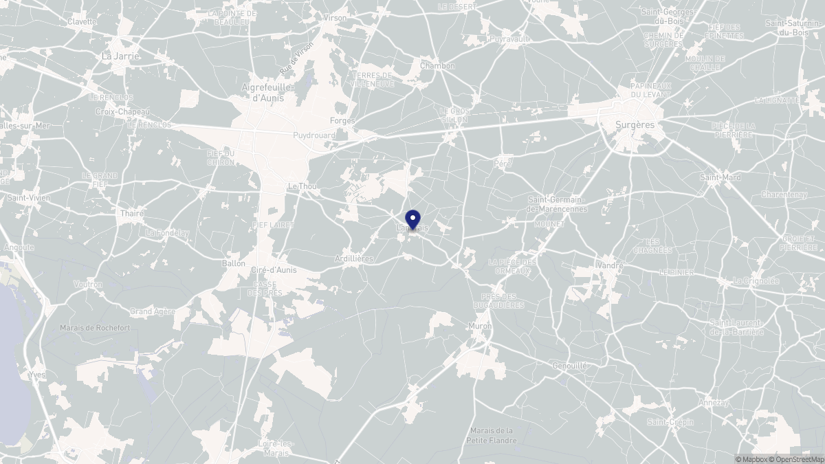 Aperçu cartographique de Landrais, centré sur la commune