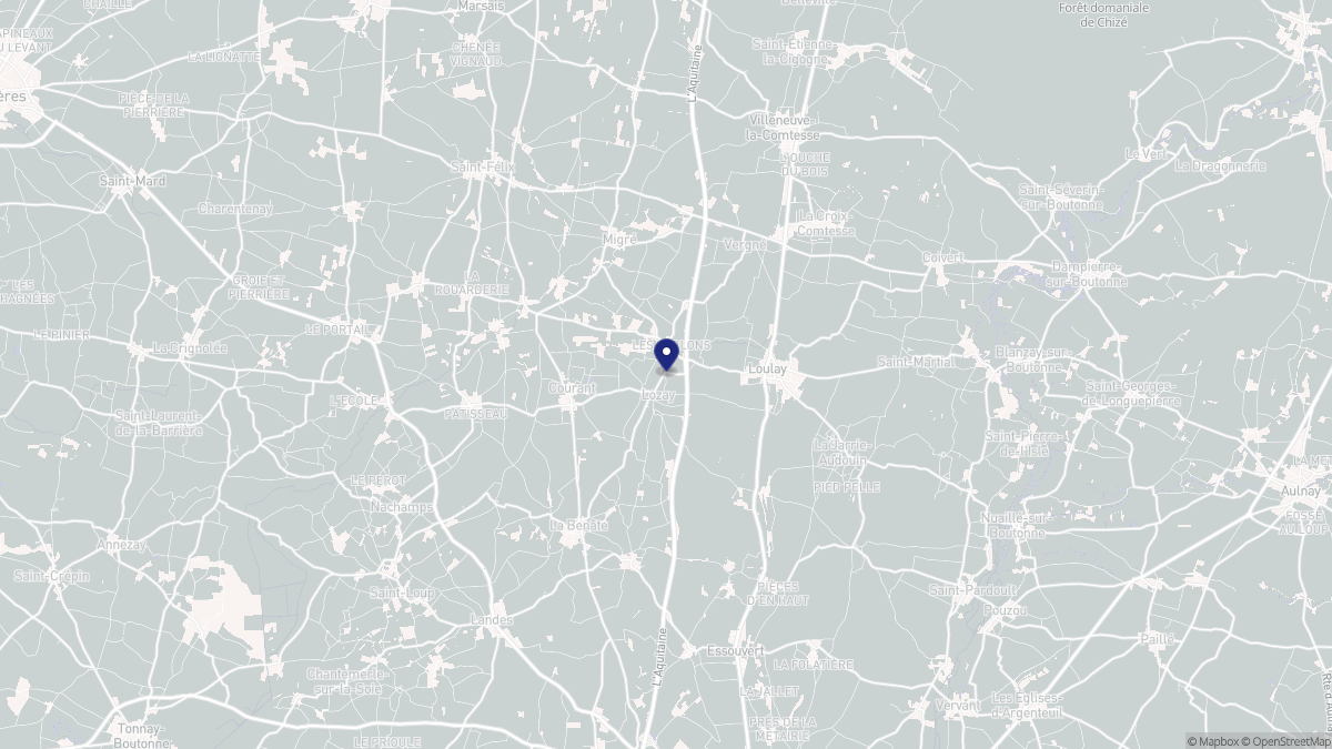 Aperçu cartographique de Lozay, centré sur la commune