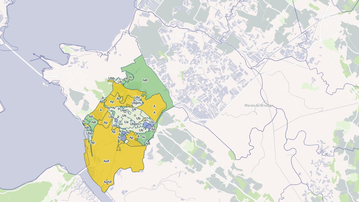 Aperçu cartographique de Marennes-Hiers-Brouage, centré sur la commune