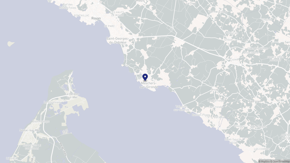 Aperçu cartographique de Meschers-sur-Gironde, centré sur la commune