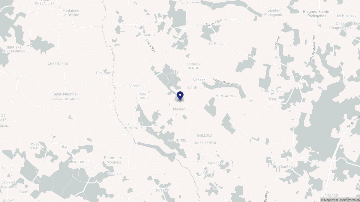 Aperçu cartographique de Messac, centré sur la commune