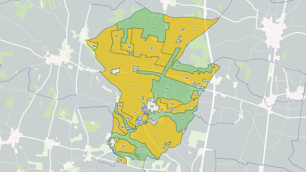 Aperçu cartographique de Migré, centré sur la commune