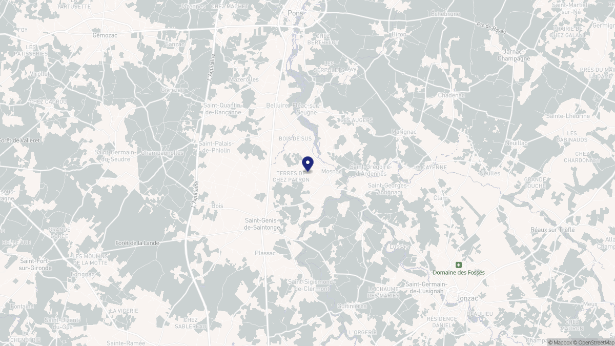 Aperçu cartographique de Mosnac, centré sur la commune