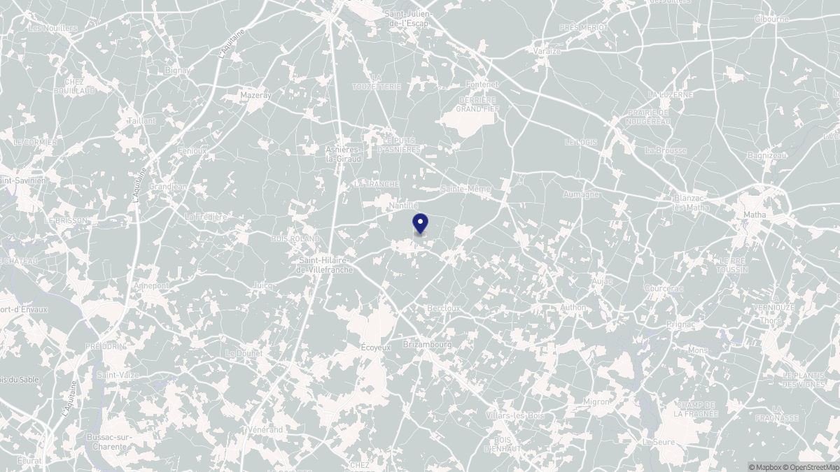 Aperçu cartographique de Nantillé, centré sur la commune