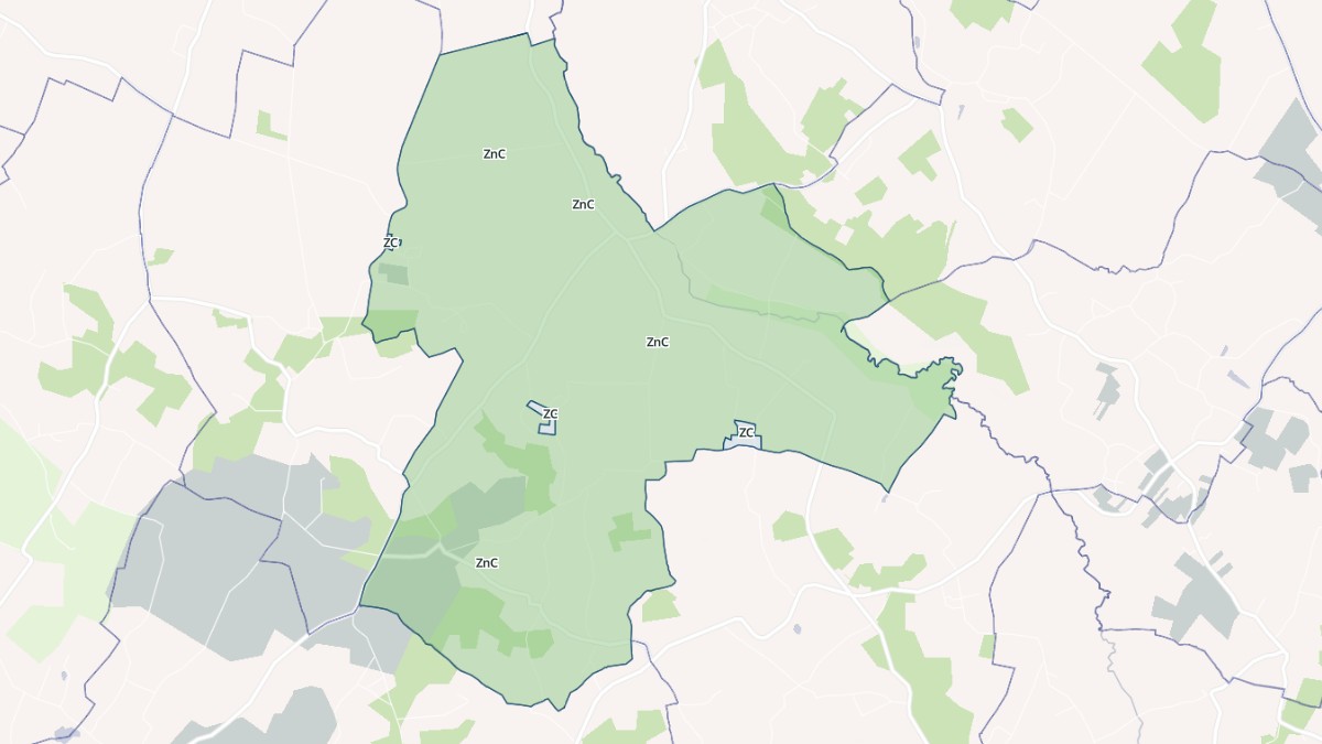 Aperçu cartographique de Pommiers-Moulons, centré sur la commune