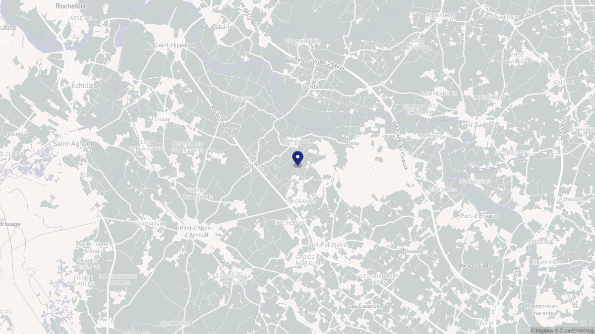 Aperçu cartographique de Romegoux, centré sur la commune
