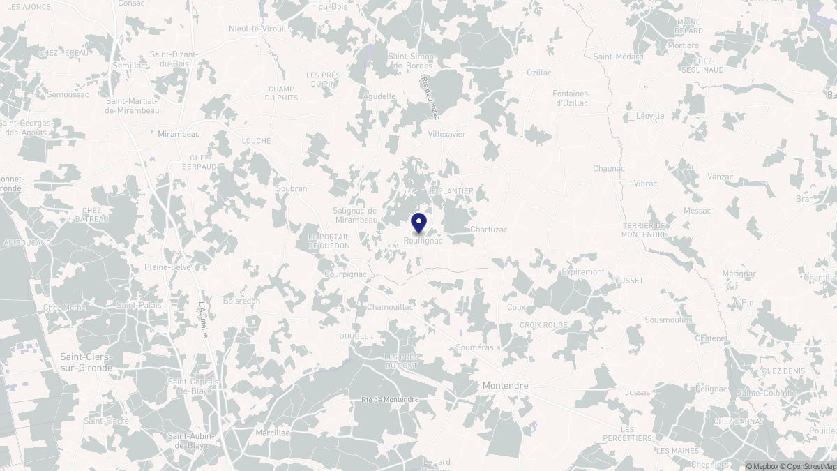 Aperçu cartographique de Rouffignac, centré sur la commune