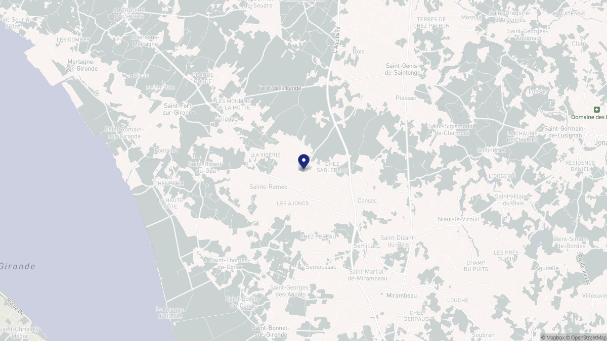 Aperçu cartographique de Saint-Ciers-du-Taillon, centré sur la commune
