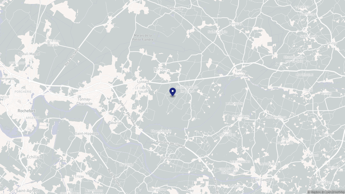 Aperçu cartographique de Saint-Coutant-le-Grand, centré sur la commune