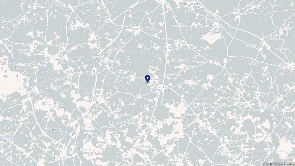 Aperçu cartographique de Saint-Hilaire-de-Villefranche, centré sur la commune