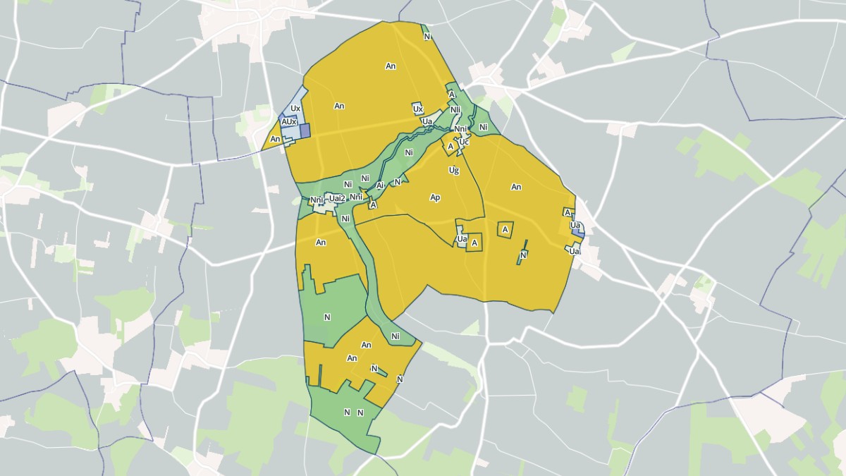 Aperçu cartographique de Saint-Ouen-la-Thène, centré sur la commune