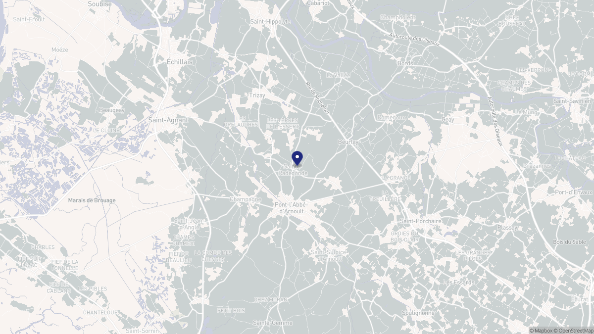 Aperçu cartographique de Sainte-Radegonde, centré sur la commune