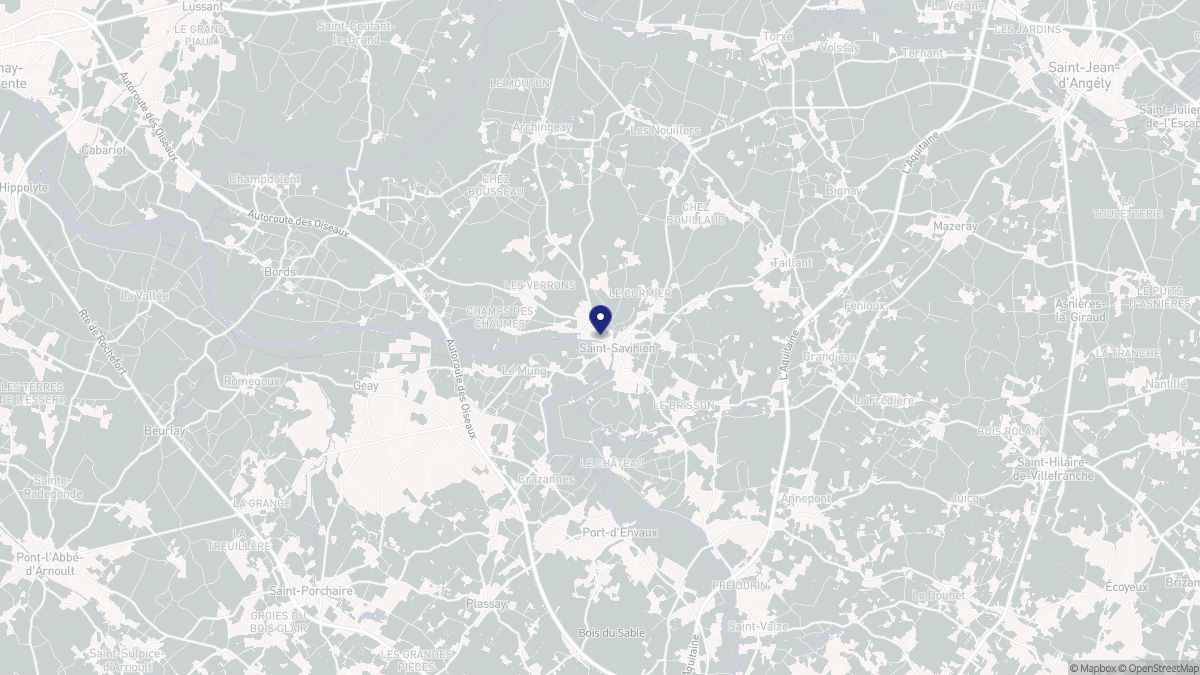 Aperçu cartographique de Saint-Savinien, centré sur la commune