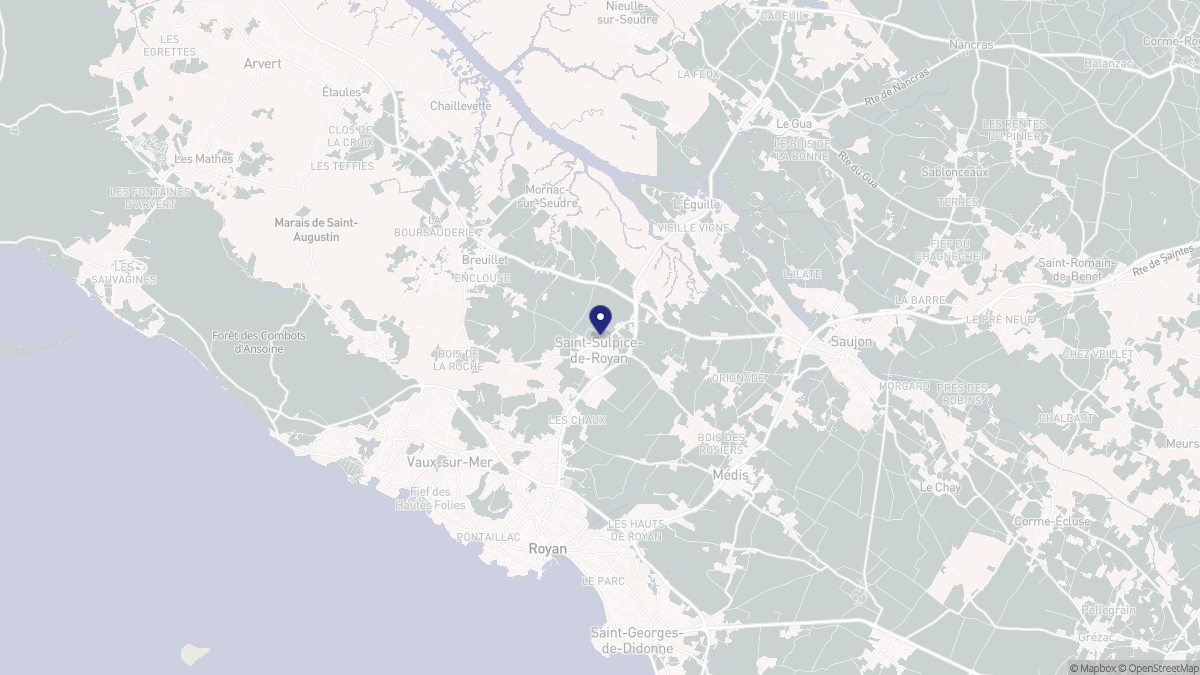 Aperçu cartographique de Saint-Sulpice-de-Royan, centré sur la commune