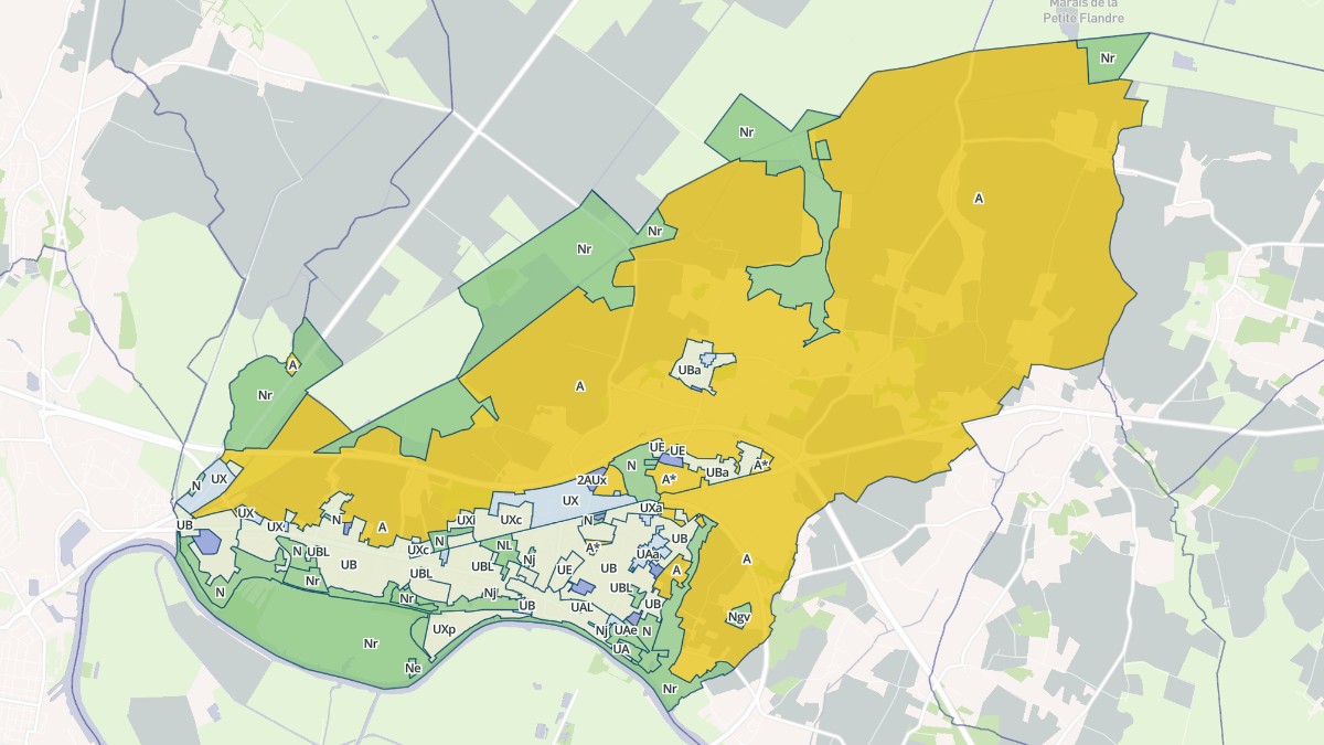 Aperçu cartographique de Tonnay-Charente, centré sur la commune