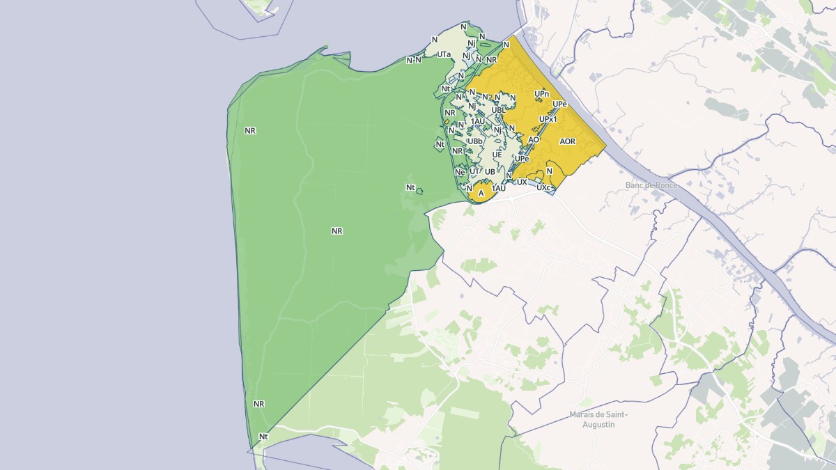Aperçu cartographique de La Tremblade, centré sur la commune