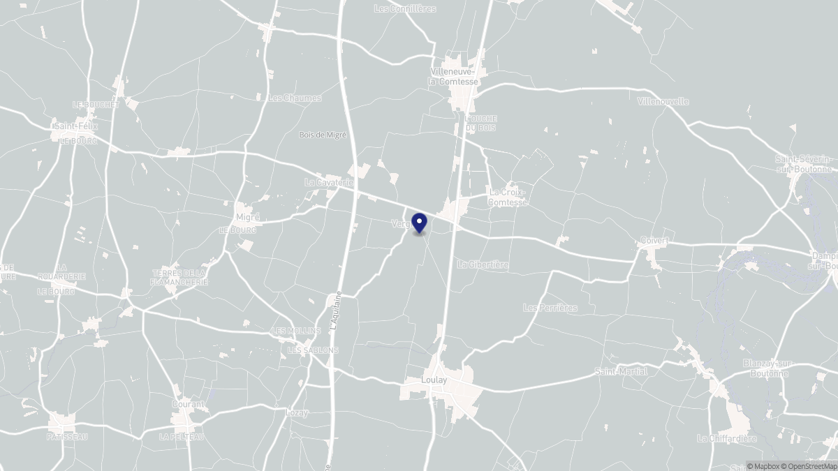 Aperçu cartographique de Vergné, centré sur la commune