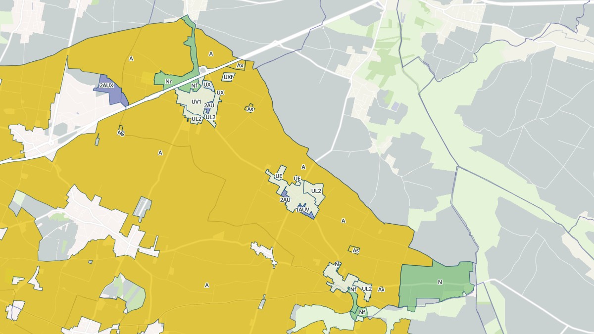 Aperçu cartographique de Vérines, centré sur la commune