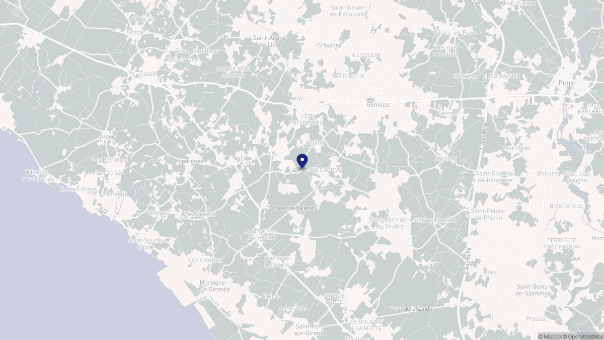 Aperçu cartographique de Virollet, centré sur la commune