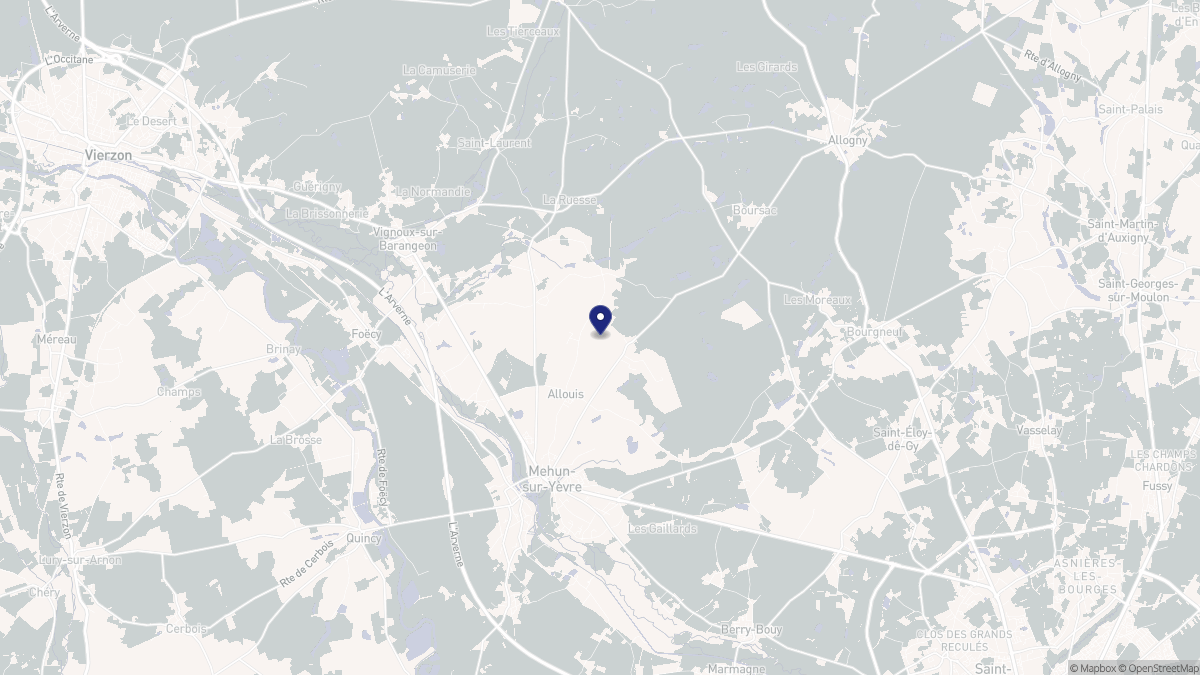 Aperçu cartographique de Allouis, centré sur la commune