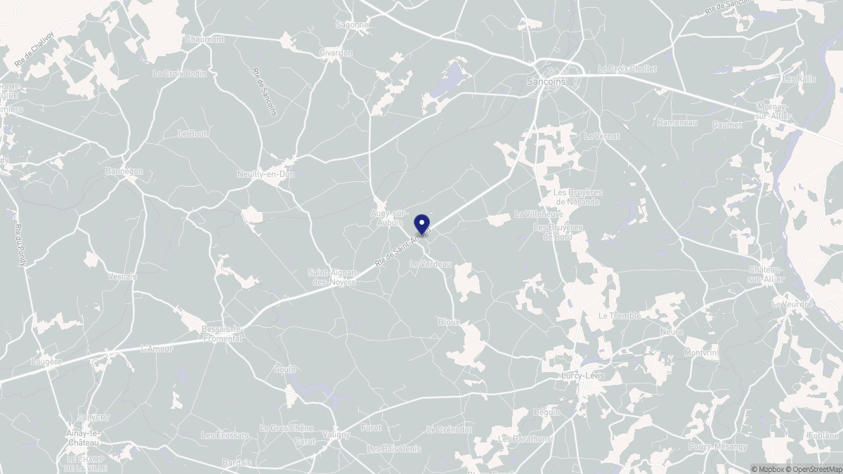 Aperçu cartographique de Augy-sur-Aubois, centré sur la commune