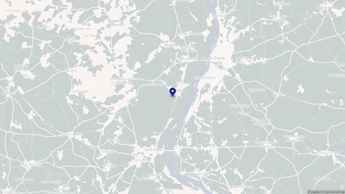 Aperçu cartographique de Bannay, centré sur la commune