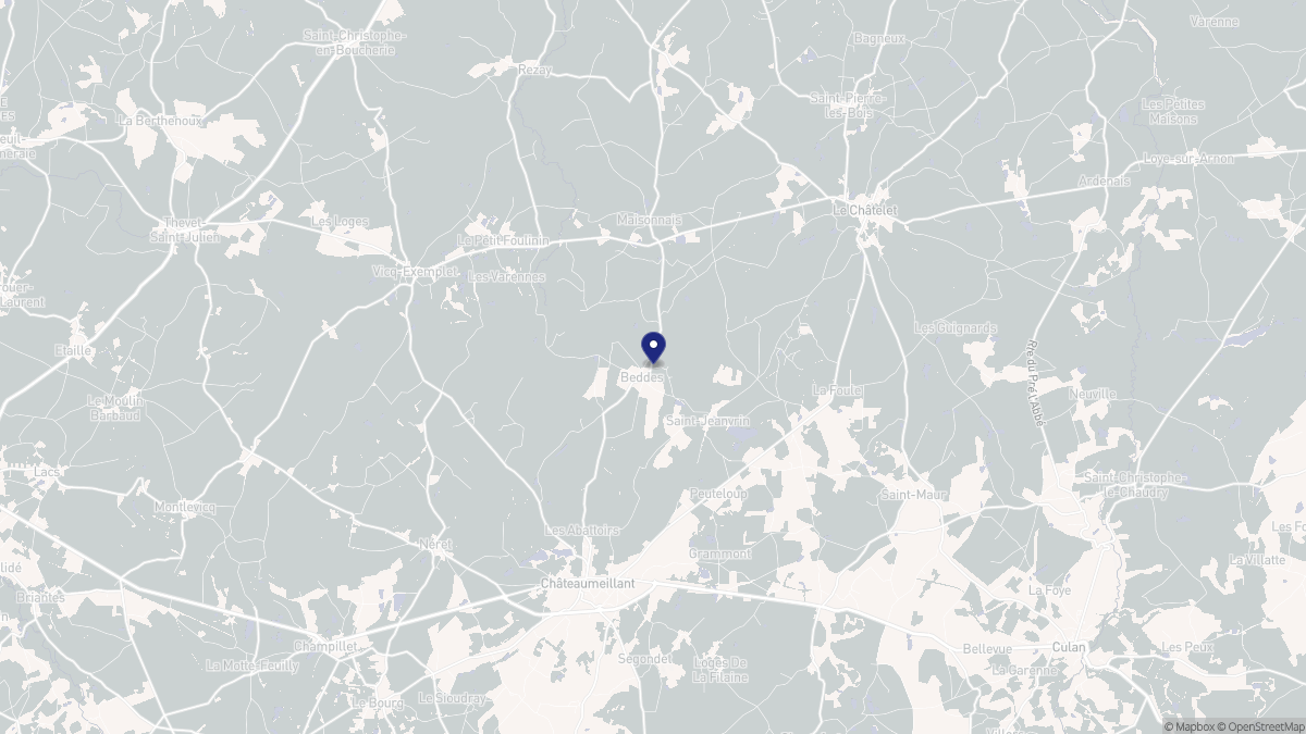 Aperçu cartographique de Beddes, centré sur la commune