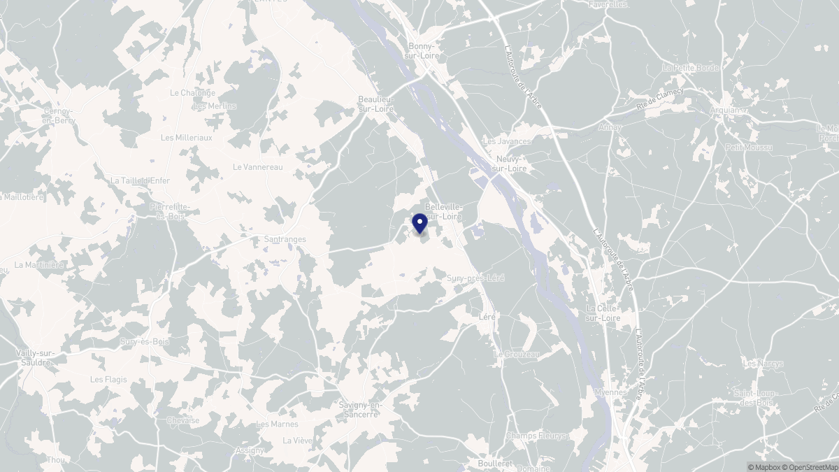 Aperçu cartographique de Belleville-sur-Loire, centré sur la commune