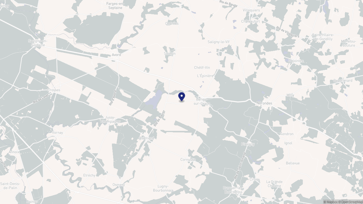 Aperçu cartographique de Bengy-sur-Craon, centré sur la commune