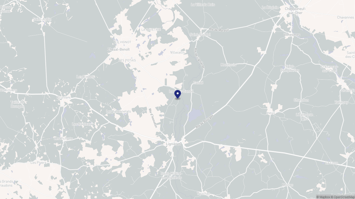 Aperçu cartographique de La Celle-Condé, centré sur la commune