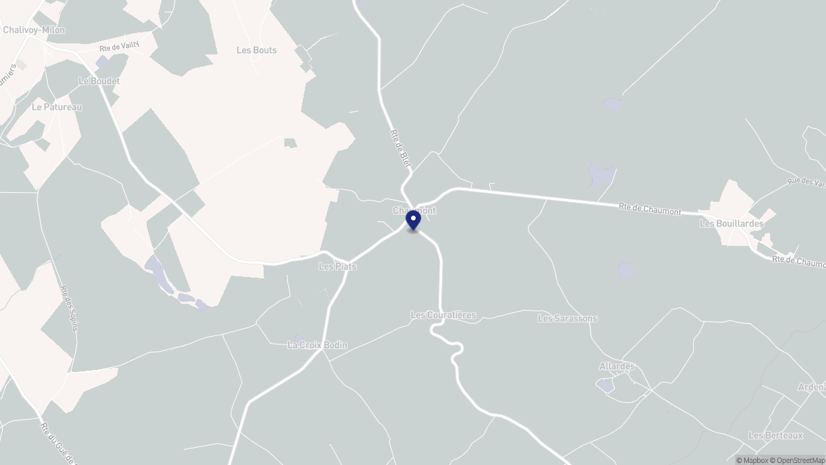 Aperçu cartographique de Chaumont, centré sur la commune