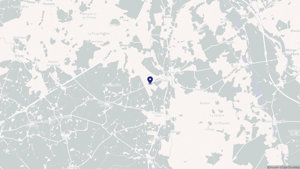 Aperçu cartographique de Chéry, centré sur la commune